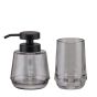 Mood grey set δοχείο κρεμοσάπουνου 380 ml & ποτήρι οδοντόβουρτσας Sealskin 800053