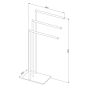 Tube chrome κρεμάστρα επιδαπέδια 3 θέσεων Sealskin 800202