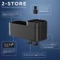 Tiger 2-Store Επιτοίχιο Ράφι με Θήκες και Κρεμάστρες 25 cm Black 800374 800374
