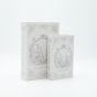 S/2 ΚΟΥΤΙ ΒΙΒΛΙΟ ΞΥΛΙΝΟ ΛΕΥΚΟ 27x18x7cm / 21x13x5cm Eurolamp 819-01349