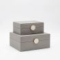 S/2 ΔΙΑΚΟΣΜΗΤΙΚΑ ΚΟΥΤΙΑ ΞΥΛΙΝΑ ΓΚΡΙ 20x16x8cm/ 16x11x6cm Eurolamp 819-00326