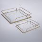 S/2 ΔΙΣΚΟΙ ΜΕΤΑΛΛΙΚΟΙ ΜΕ ΚΑΘΡΕΦΤΗ ΧΡΥΣΟΙ 35x35x6cm / 30x30x5.5cm Eurolamp 819-02134
