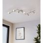 Σποτ Ράγα Εξάφωτη L105,5cm 6xGU10 Νίκελ Σατινέ Eglo Buzz-Led 92599
