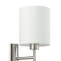 Φωτιστικό Απλίκα Επιτοίχια 1xE27 L145xA195xH305mm Νίκελ Ματ-Λευκό Ύφασμα Eglο Pasteri 94924