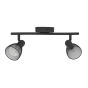 Eglo Carovigno Διπλό Σποτ με Ντουί E14 σε Μαύρο Χρώμα 98622