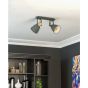Σποτ Δίφωτο 480xH240mm 2xE27  Μέταλλο Ανθρακί -Ξύλο Eglo Coswarth 99075