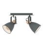 Σποτ Δίφωτο 480xH240mm 2xE27  Μέταλλο Ανθρακί -Ξύλο Eglo Coswarth 99075