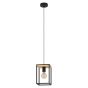 Φωτιστικό Κρεμαστό Μονόφωτο L180xΒ180xH240mm 1xΕ27 Μαύρο-Ξύλο Eglo Libertad 99795