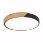 Πλαφονιέρα Οροφής 62xH5cm Μέταλλο Μαύρο-Απόχρωση Ξύλου Led CCT 3000-6000K max 96w 6680lm Dimmable Remote Control Sun Light AGLIO-60-BK 