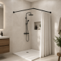80x80cm Ø22mm black βραχίονας μπάνιου γωνιακός MRShome DC-022080B