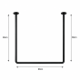 170x80cm Ø22mm black βραχίονας μπάνιου γωνιακός MRShome DC-022170B