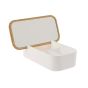 Κουτί Αποθήκευσης PS/Bamboo με Καθρέπτη 26x13x7cm White/Natural MRShome DF-0055000