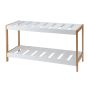 Παπουτσοθήκη 2 Επιπέδων από Bamboo/MDF 70x26x36cm Natural/White MRShome DF-0064000