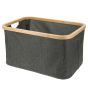 Καλάθι Αποθήκευσης Polyester με Bamboo 45x30x24.5cm Deep Grey MRShome DF-0072000