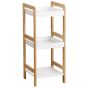 Ραφιέρα 3 θέσεων Bamboo/MDF Μπεζ/Λευκό 33x33x80cm MRShome  DS-1146000