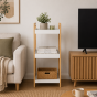Ραφιέρα 3 θέσεων Bamboo/MDF Μπεζ/Λευκό 33x33x80cm MRShome  DS-1146000