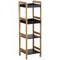 Ραφιέρα 4 θέσεων Bamboo/MDF Μπεζ/Μαύρη 34x33x110cm MRShome DS-1147000