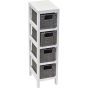 Συρταριέρα με 4 Συρτάρια MDF Γκρι/Λευκή 17x24x65cm MRShome DS-1296000