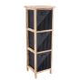 Συρταριέρα MDF με 3 Συρτάρια Φυσική/Μαύρη 25x25x77cm MRShome DS-1308000