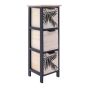 Συρταριέρα MDF με 3 Συρτάρια 25x25x77cm Μπεζ/Μαύρη με Σχέδιο MRShome DS-1340000