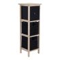 Συρταριέρα MDF με 3 Συρτάρια 25x25x77cm Φυσική/Μαύρη MRShome DS-2219000