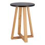 Σκαμπώ Bamboo Μαύρο/Μπεζ 30x30x43cm MRShome  DS-2673000