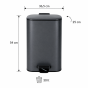 Κάδος Soft Close Μεταλλικός 30L Μαύρος Ματ 36.5x25x54cm MRShome  DS-8847000