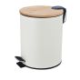 Κάδος Απορριμμάτων Οβάλ 5L Soft Close Μεταλλικός Ivory με Μπαμπού Καπάκι MRShome DS-8934B07