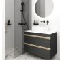 Orabella Vision 80 - Κρεμαστό Έπιπλο Μπάνιου με λευκή ματ επικάλυψη και βάση με συρτάρια από MDF super matt δικής σας επιλογής (χωρίς καθρέπτη και νιπτήρα) F70238-70239,W-80