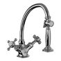 Horus Éloise Classic Collection - Mono Kitchen Mixer, with Deck Side Handspray / No Waste - Polished Nickel 02.123-NB