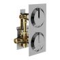 Horus Nouvelle Vague “part of Contemporary Collection - Complete Thermostatic Mixing Valve with 1 Shut Off / Diverter Control 2 Outlets - Chrome 40.580-CH
