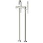 Horus Minoé Contemporary Collection - Complete Thermostatic Bath-shower Mixer with Pipes for Free Standing Bath - Satin Brass 47.798-LS