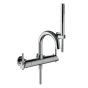 Horus Minoé Contemporary Collection - Complete Set : Complete Exposed Thermostatic Wall Bath-shower Mixer - Satin Brass 49.714-LS