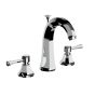 Horus Ascott Classic Collection - 3 Hole Bassin Set High Spout with Pop-up Waste, Flexible Hoses - Polished Nickel 65.261-NB