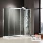 Συρόμενη διπλή πόρτα καμπίνας ντουζιέρας AXIS 180 ύψους 185εκ.  ρυθμιζόμενη από 177 έως 181εκ. Clean Glass Chrome SL2X180C-100