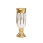 ΒΑΖΟ ΚΕΡΑΜΙΚΟ ΛΕΥΚΟ-ΧΡΥΣΟ 12.5x12.5x33.5cm Eurolamp 819-01507