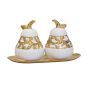 S/2 ΑΧΛΑΔΙΑ ΚΕΡΑΜΙΚΑ ΛΕΥΚΑ - ΧΡΥΣΑ 23x9.5x14cm Eurolamp 819-01508