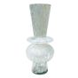 ΒΑΖΟ ΓΥΑΛΙΝΟ ΜΕ ΛΕΥΚΕΣ ΛΕΠΤΟΜΕΡΕΙΕΣ 15x15x34.5cm Eurolamp 819-01040