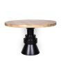 ΤΡΑΠΕΖΙ ΞΥΛΟ ΜΑΝΓΚΟ ΦΥΣΙΚΟ-ΜΑΥΡΟ 120x120x74cm Eurolamp 810-00181