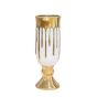 ΒΑΖΟ ΚΕΡΑΜΙΚΟ ΛΕΥΚΟ-ΧΡΥΣΟ 14.5x14.5x40.5cm Eurolamp 819-01506