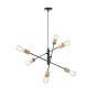 ΦΩΤΙΣΤΙΚΟ ΚΡΕΜΑΣΤΟ ΞΥΛΟ-ΜΕΤΑΛΛΟ 6ΦΩΤΟ 6XΕ27 Max 15W Φ650X1540mm ΜΑΥΡΟ ARTE ILLUMINA EDISON Eurolamp 144-30122