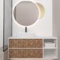 Orabella Drawer with shelf 120 double - Κρεμαστό Έπιπλο Μπάνιου με λευκή ματ επικάλυψη και βάση με συρτάρι από μελαμίνη δικής σας επιλογής (χωρίς καθρέπτη και νιπτήρα) F70210-70230,W-120