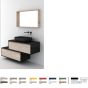 Orabella Drawer asymmetrical 80 - Κρεμαστό Έπιπλο Μπάνιου με λευκή ματ επικάλυψη και βάση με συρτάρια από MDF super matt δικής σας επιλογής (χωρίς καθρέπτη και νιπτήρα) F70216-70214,W-80