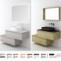 Orabella Drawer asymmetrical 80 - Κρεμαστό Έπιπλο Μπάνιου με λευκή ματ επικάλυψη και βάση με συρτάρια από MDF super matt δικής σας επιλογής (χωρίς καθρέπτη και νιπτήρα) F70216-70214,W-80