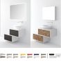 Orabella Drawer asymmetrical 60 - Κρεμαστό Έπιπλο Μπάνιου με λευκή ματ επικάλυψη και βάση με συρτάρια από μελαμίνη δικής σας επιλογής (χωρίς καθρέπτη και νιπτήρα) F70216-70212,W-60