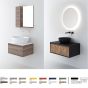 Orabella Drawer 80 - Κρεμαστό Έπιπλο Μπάνιου με λευκή ματ επικάλυψη και βάση με συρτάρι από MDF super matt δικής σας επιλογής (χωρίς καθρέπτη και νιπτήρα) F70204-70202,W-80