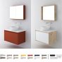 Orabella Drawer 80 deep - Κρεμαστό Έπιπλο Μπάνιου με λευκή ματ επικάλυψηκαι και βάση με συρτάρι από μελαμίνη δικής σας επιλογής σε αποχρώσεις ξύλου (χωρίς καθρέπτη και νιπτήρα) F70228-70228,W-80