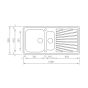 Sanitec Νεροχύτης Ανοξείδωτος 100×50 11455 Cometa Σατινέ 11455-aristeros