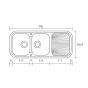 Sanitec Νεροχύτης 300 Classic 116×50 300-22-Metallic-Space