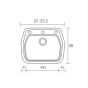 Sanitec Νεροχύτης 313 Classic 58×50 313-14-Metallic-Ice